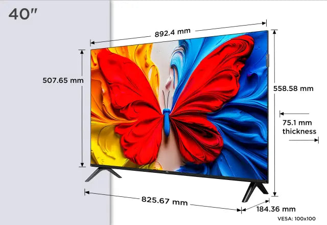 TV TCL 40S5K, 101.6cm (40"), QLED, FHD SMART TV, GOOGLE TV