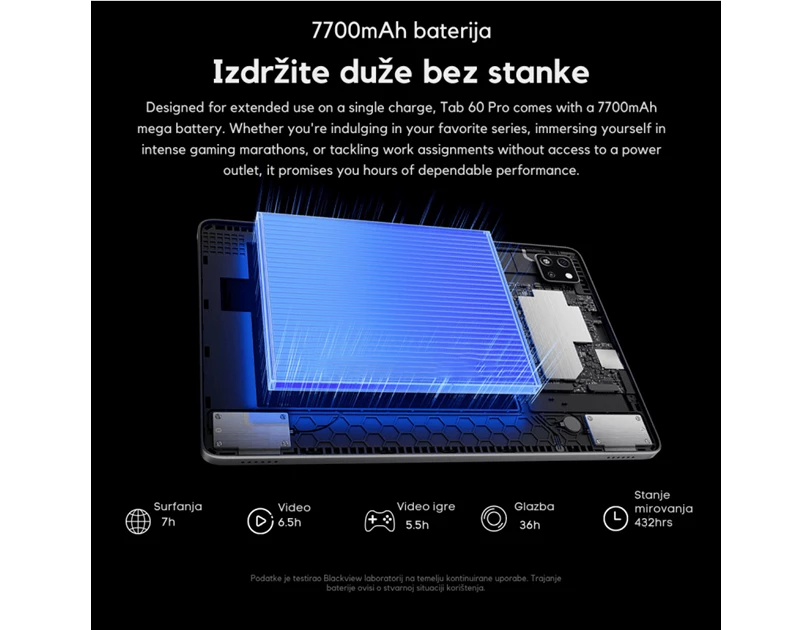 BLACKVIEW Tab 60 PRO 8/128 GB LTE, 10.1" HD (800x1280) IPS, 5MP/8MP, WiFi, DokeOS_P 4.0 + preklopna torbica, 3.5mm slušalice, bežična tipkovnica, bežičan miš, stylus olovka, s adapterom, sivi