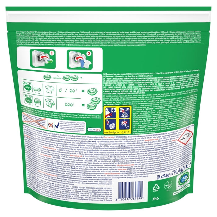 ARIEL All-in-1 Touch of Lenor Fresh Air, kapsule za pranje rublja, 38 pranja