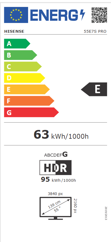 Televizor HISENSE 55E7S PRO 2026, 139,7 cm (55"), Hi-QLED, 4K UHD, Smart TV, VIDAA OS