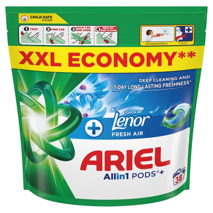 ARIEL All-in-1 Touch of Lenor Fresh Air, kapsule za pranje rublja, 38 pranja