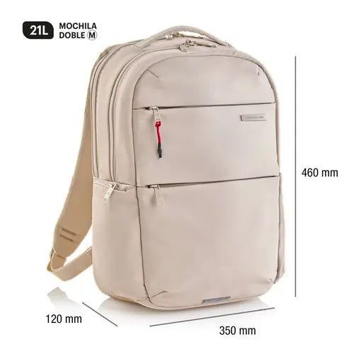 Ruksak za prijenosno računalo Miquelrius 2 odjeljka bež 16" M 35x46x12cm 21L MR19564