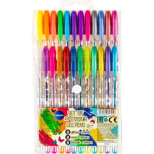 Set rolera u boji Centrum gel 1mm (metalic, neon, glitter) u PVC vrećici 24/1 89705