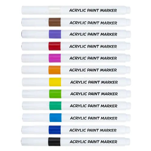 Markeri akrilni Centrum 12 boja 2-4mm u PVC vrećici 12/1 89789