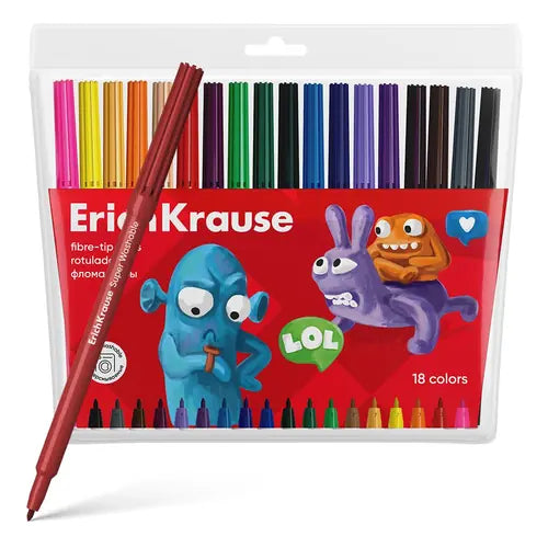 Flomasteri ErichKrause Jolly Friends Super Washable 18 boja 18/1