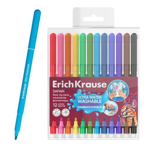 Flomasteri ErichKrause Safari Ultra Washable 12 boja 12/1