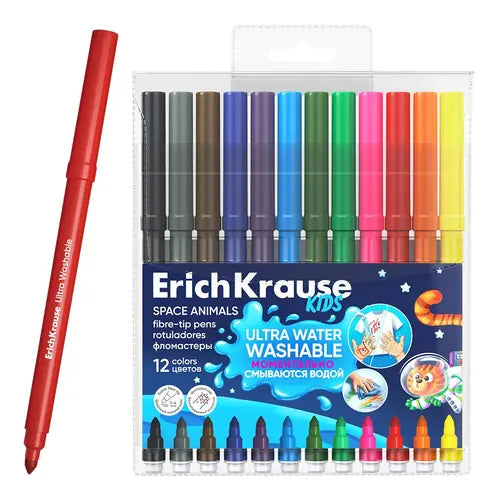 Flomasteri ErichKrause Kids Animals Ultra Washable 12 boja 12/1
