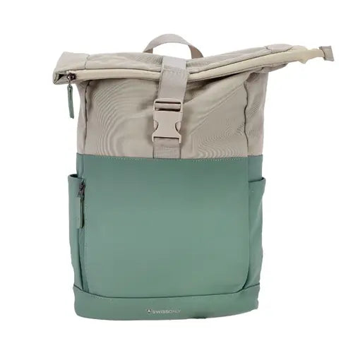 Ruksak Swiss Only s preklopnim (roll-top) zatvaranjem 29x12x45cm 16L zelena bež SO-124-GBEIGE