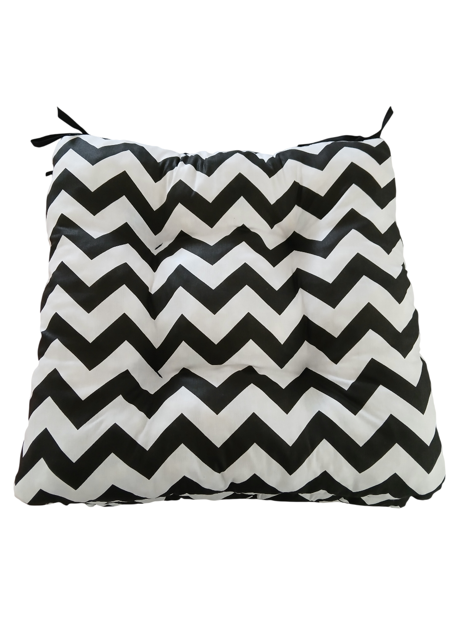 Pamučni jastuk za stolice, crno bijeli, cik cak uzorak, 6 komada