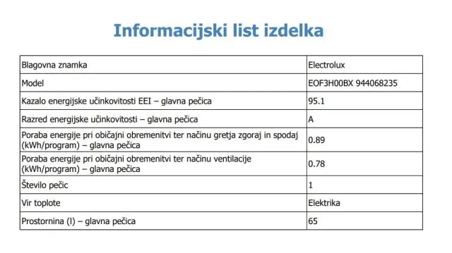 Pećnica ugradbena Electrolux EOF3H00BX