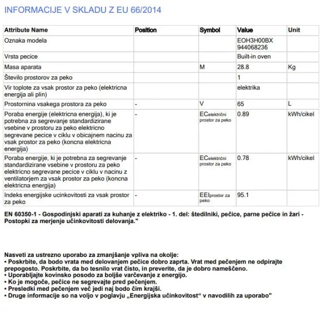 Electrolux EOH3H00BX
