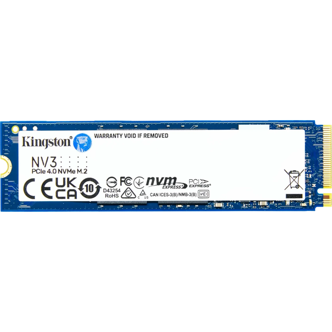 Kingston SSD 500GB, NV3, M.2 2280 NVMe PCIe 4.0 x4 NVMe, SNV3S/500G