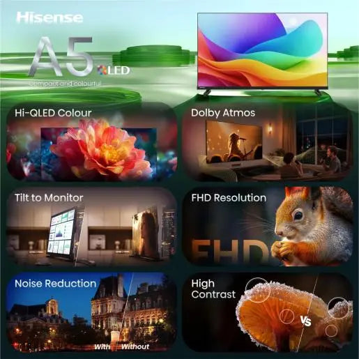 Televizor HISENSE 32A5S 2026, 81,3 cm (32"), Hi-QLED, FHD, Smart TV, VIDAA OS