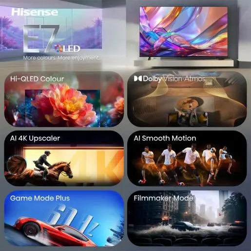 Televizor HISENSE 43E7S 2026, 109,2 cm (43"), Hi-QLED, 4K UHD, Smart TV, VIDAA OS