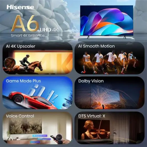 Televizor HISENSE 50A6S 2026, 127 cm (50"), DLED, 4K UHD, Smart TV, VIDAA OS