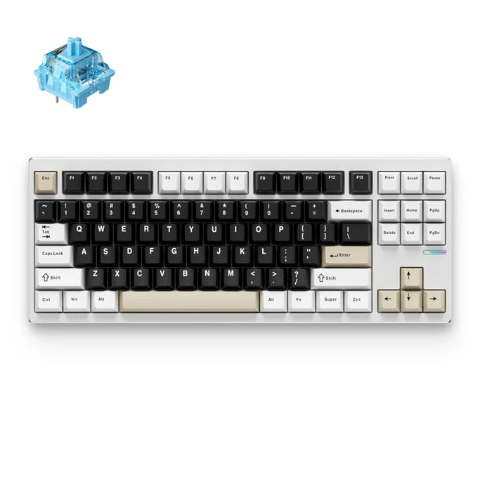 MCHOSE mehanička tipkovnica GX87S, bežična 2.4GHz/ BT, aluminum custom, RGB, Milky Brown, HR znakovi, HW-GX87-2