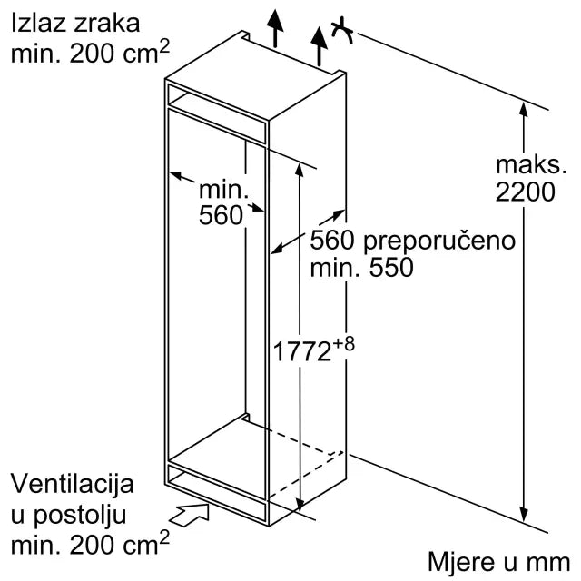 Hladnjak ugradbeni Bosch KIV87VFE0